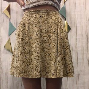 Altar’d State Floral Patterned Beige Skirt